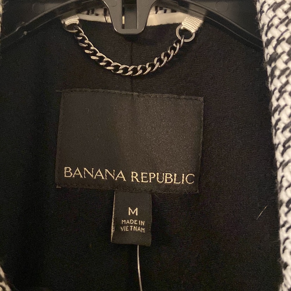 Banana Republic Black and White Trench Coat size M brand new length 30” bust 36” - Picture 3 of 16